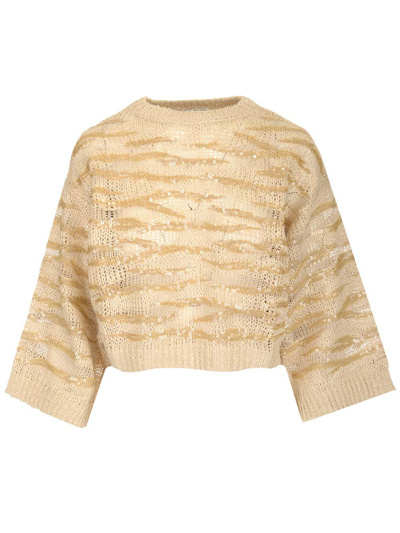 Shop Brunello Cucinelli Sequin Embellished Knit Jumper In Default Title