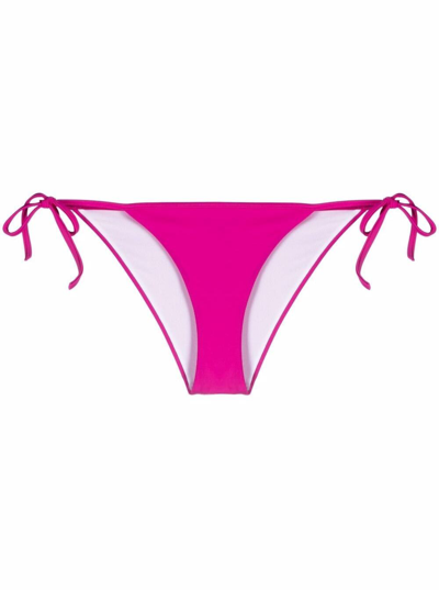 Shop Dsquared2 D-squared2 Womans Pink Nylon Bikini Bottoms With Icon Print