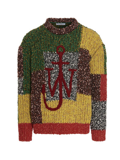 Shop Jw Anderson J.w. Anderson Anchor Patchwork Crewneck Jumper Sweater In Multicolor