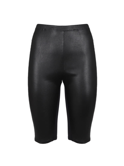 Shop Loewe Leather Shorts With Embossed Anagram In Black
