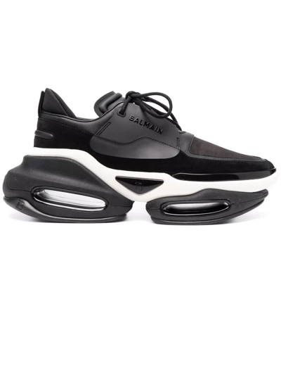 Shop Balmain Black Bbold Sneakers In Nero