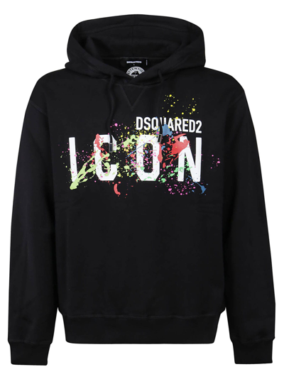 Shop Dsquared2 Icon Splatter Sweatshirt In Black