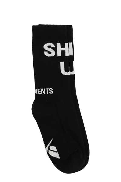 Shop Vetements Socks In Black Cotton