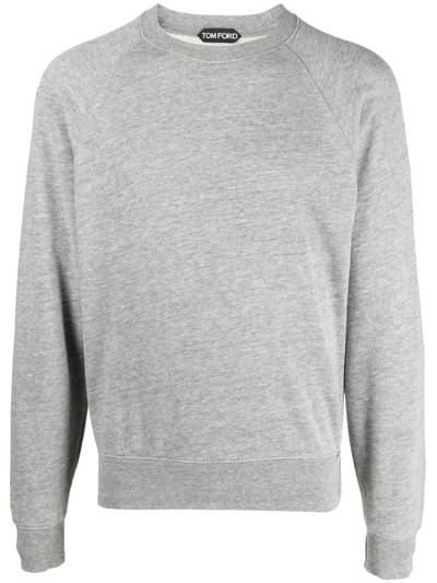 Tom Ford Fleece-lined Crew-neck Sweatshirt In Grey | ModeSens