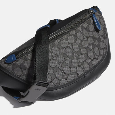 Shop Coach League Belt Bag In Black Copper/charcoal/black
