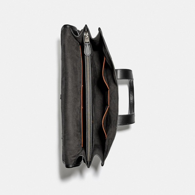 Coach Gotham Portfolio In Signature Canvas In Color<lsn_delimiter>black Copper/charcoal/black