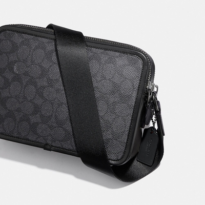 Coach Charter Crossbody 24 In Signature Canvas In Black Copper/charcoal