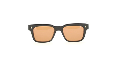Shop Jacques Marie Mage Rectangular Frame Sunglasses In Black