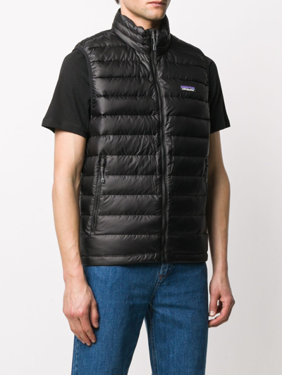 Shop Patagonia Classic Puffer Vest Jacket In Black