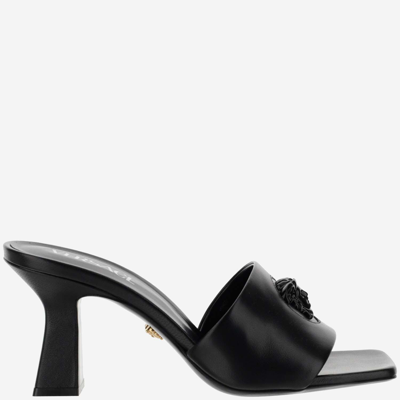 Shop Versace Sandals In Nero