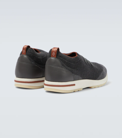 Loro Piana 360 Flexy Walk Leather-trimmed Knitted Wish Wool Sneakers