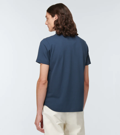 Shop Loro Piana Cotton Piqué Polo Shirt In Ecliple Dyed