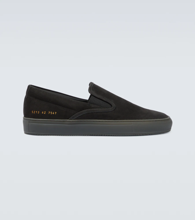 Common Projects Slip-on Leather Sneakers In Black | ModeSens