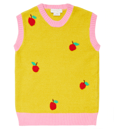 Shop Stella Mccartney Knit Cotton-blend Vest In Multicolor