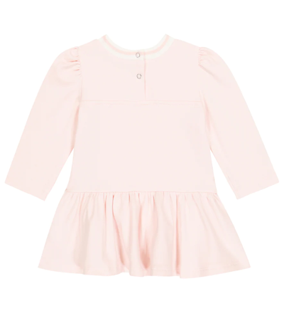 Shop Monnalisa Baby Cotton-blend Fleece Dress In Pink