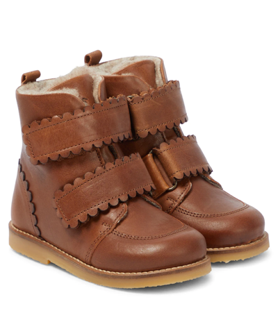 Shop Petit Nord Leather Boots In Hazelnut