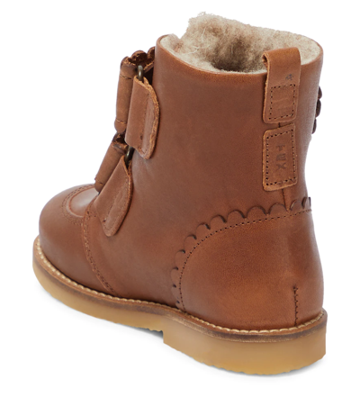 Shop Petit Nord Leather Boots In Hazelnut