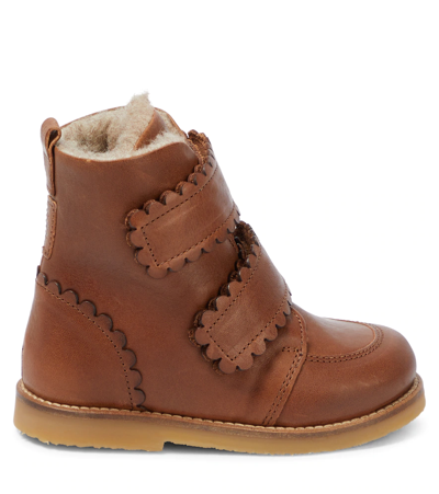 Shop Petit Nord Leather Boots In Hazelnut