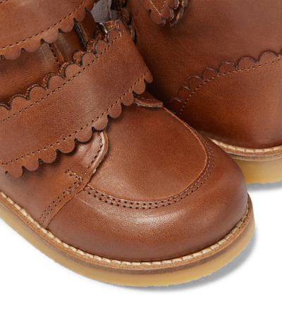 Shop Petit Nord Leather Boots In Hazelnut