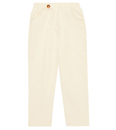 Shop Donsje Beekie Cotton-blend Pants In Cloudy Cream