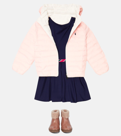 Polo Ralph Lauren Reversible Puffer Jacket In Nevis/hint Of Pink