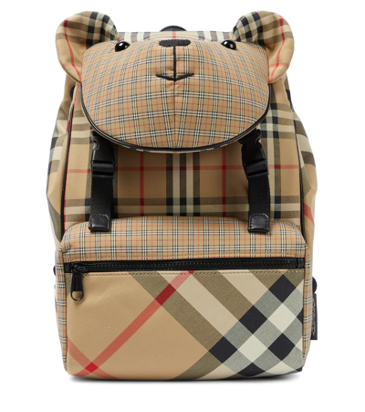 Burberry Kid's Thomas 3D Teddy Check-Print Backpack