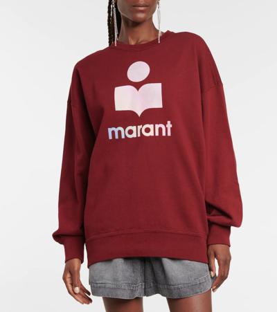 Shop Isabel Marant Étoile Mindy Logo Cotton-blend Sweatshirt In Burgundy