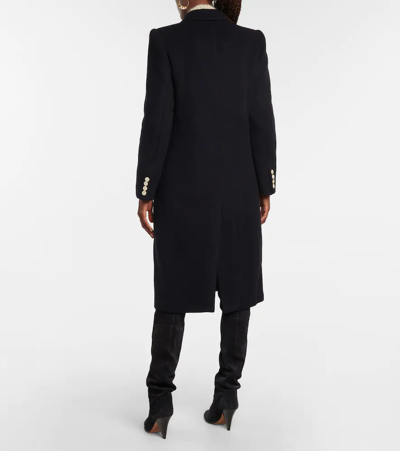 Shop Isabel Marant Enarryli Wool And Cashmere Coat In Black Midnight