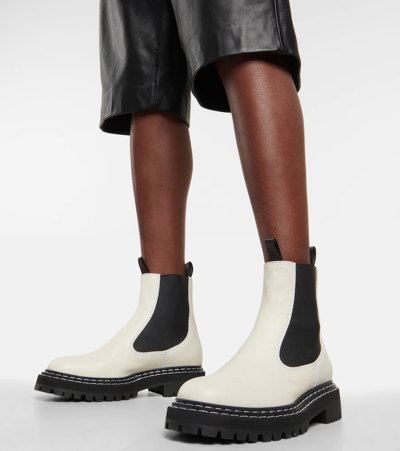 Shop Proenza Schouler Leather Ankle Boots In Cream