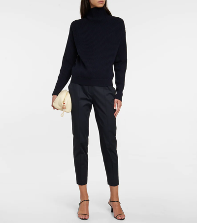 Loro Piana Parksville High-neck Cashmere Sweater In Blue Navy