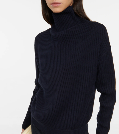 Loro Piana Parksville High-neck Cashmere Sweater In Blue Navy