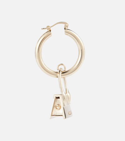 Shop Jacquemus Hoop Earrings In Light Gold