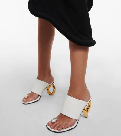 Shop Jw Anderson Embellished Leather Sandals In White