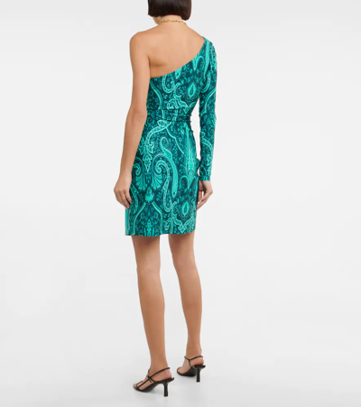 涡纹单肩迷你连衣裙