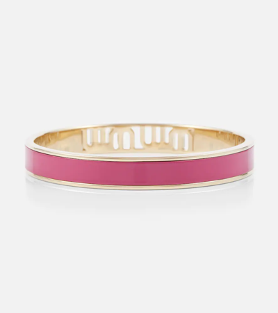 Miu Miu Enameled Brass Bracelet In Fuxia
