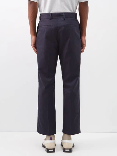 Acne Studios Pilos Straight-leg Cotton-blend Twill Trousers In Blue |  ModeSens