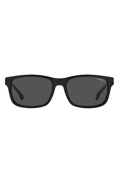 Shop Carrera Eyewear 57mm Rectangular Sunglasses In Black / Grey