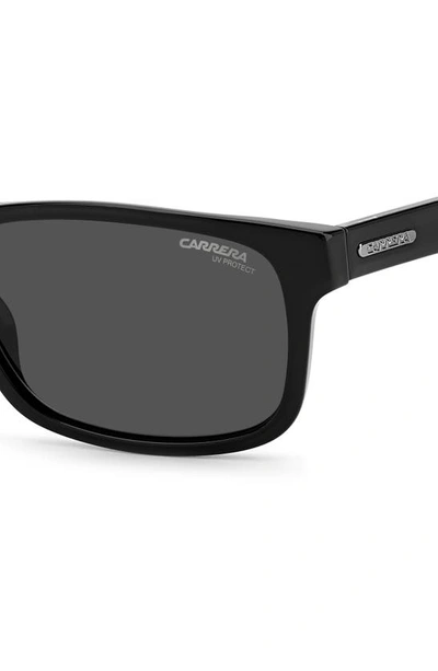 Shop Carrera Eyewear 57mm Rectangular Sunglasses In Black / Grey