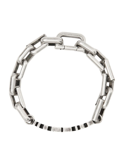Shop Burberry Palladium-plated Logo Chain Bracelet In Silver
