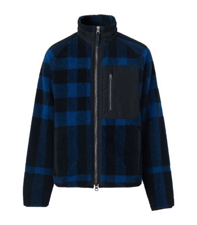 Shop Burberry Exploded Check Jacket In Blue