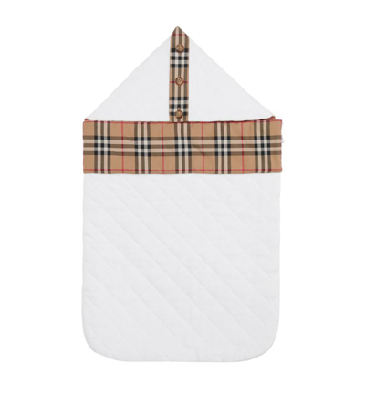 Shop Burberry Kids Vintage Check Quilted Baby Nest In White