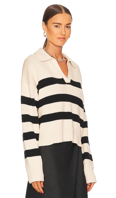 Velvet By Graham & Spencer Lucie Sweater In Black & Cream