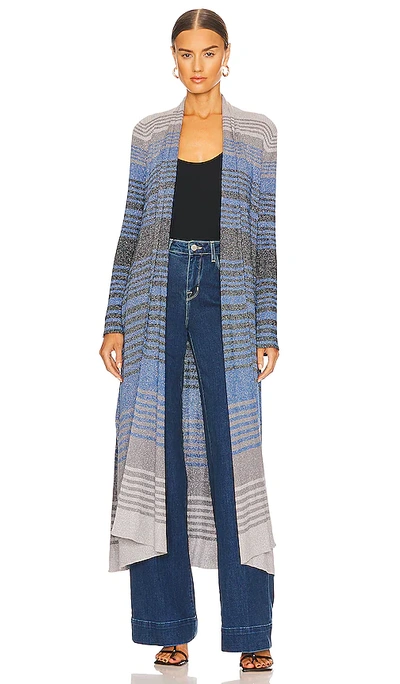 Shop L Agence Marija Duster Cardigan In Blue Ombre