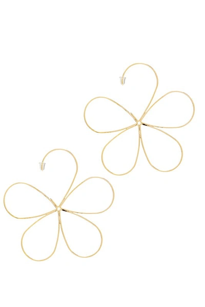 Shop Amorcito Azuma Flower "side Hangz" Earrings In Gold