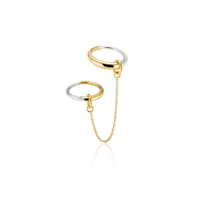 Shop Senia Chain Rings In Gold