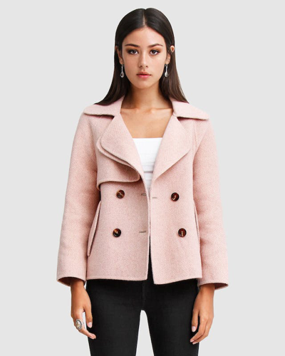 Shop Belle & Bloom I'm Yours Wool Blend Peacoat In Pink