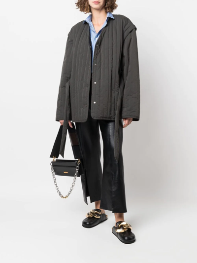 Nanushka Quilted Detachable-sleeve Jacket In Grey