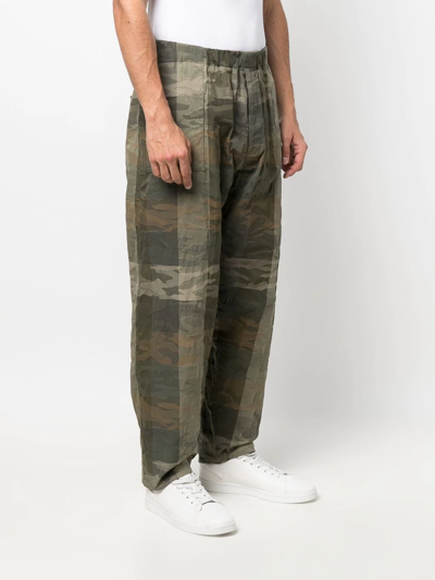 Shop Mackintosh Captain Camouflage-pattern Trousers In Green