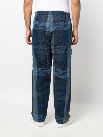 Shop Mackintosh Captain Camouflage-pattern Trousers In Blue