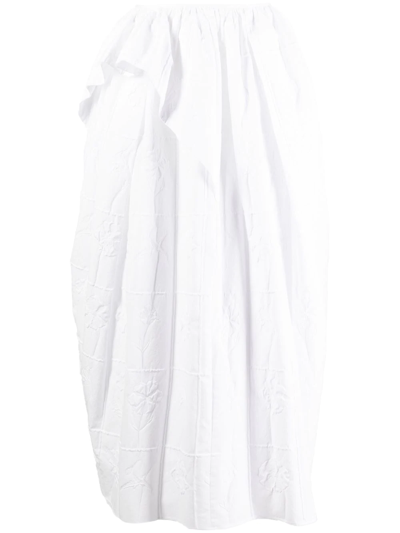 Cecilie Bahnsen Dalita Asymmetric Midi Skirt In White